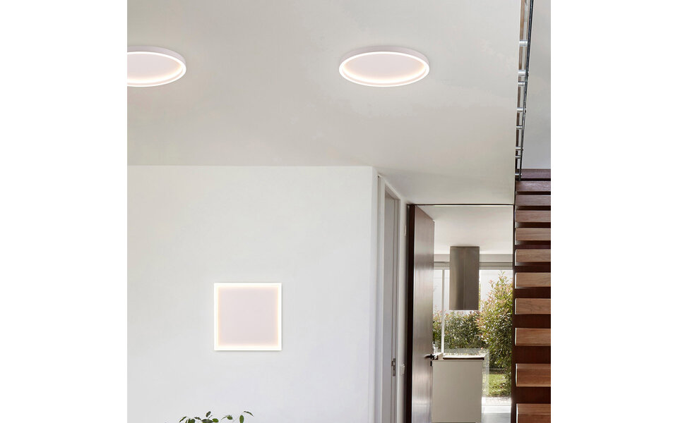 HLW LED LED Ceiling Lamp - Trion Rad - Surface Mounted Round 20W - Warm White 3000K - Matte White - Metal