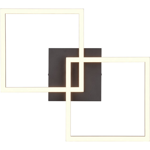 vierkante mat zwarte LED plafondlamp 20W met 2250 lumen en warm wit licht 3000K