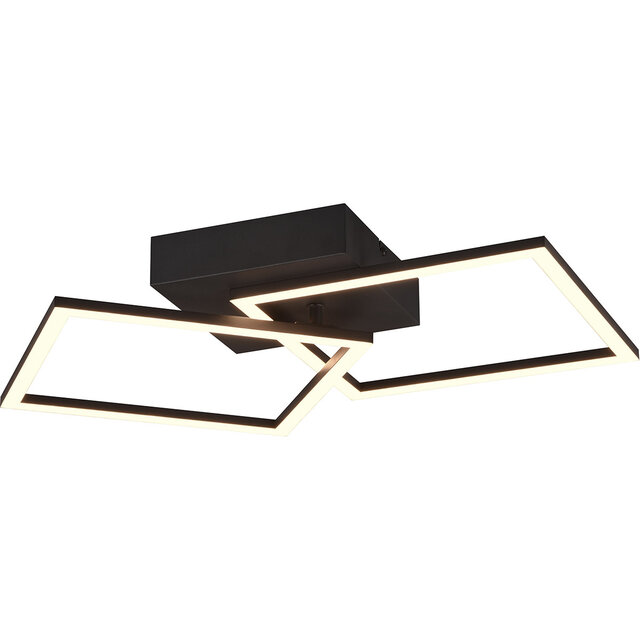 HLW LED LED Ceiling Light - Ceiling Lighting - Trion Square - 20W - Warm White 3000K - Square - Matte Black - Metal HLW LED LED Ceiling Light - Ceiling Lighting - Trion Square - 20W - Warm White 3000K - Square - Matte Black - Metal