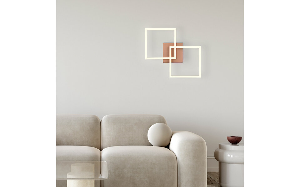 HLW LED LED Ceiling Light - Ceiling Lighting - Trion Square - 20W - Warm White 3000K - Square - Coffee - Metal