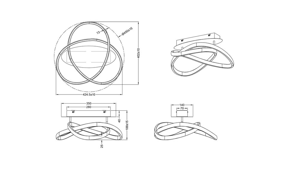 HLW LED LED Ceiling Light - Ceiling Lighting - Trion Source - 18W - Warm White 3000K - Dimmable - Round - Matte Black - Metal