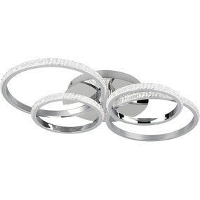 Trion Serai LED plafondlamp 27W 3400lm dimbaar 4000K chroom Trion Serai LED plafondlamp 27W 3400lm dimbaar 4000K chroom