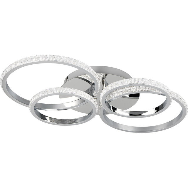 Trion Serai LED plafondlamp 27W 3400lm dimbaar 4000K chroom Verlichting per ruimte