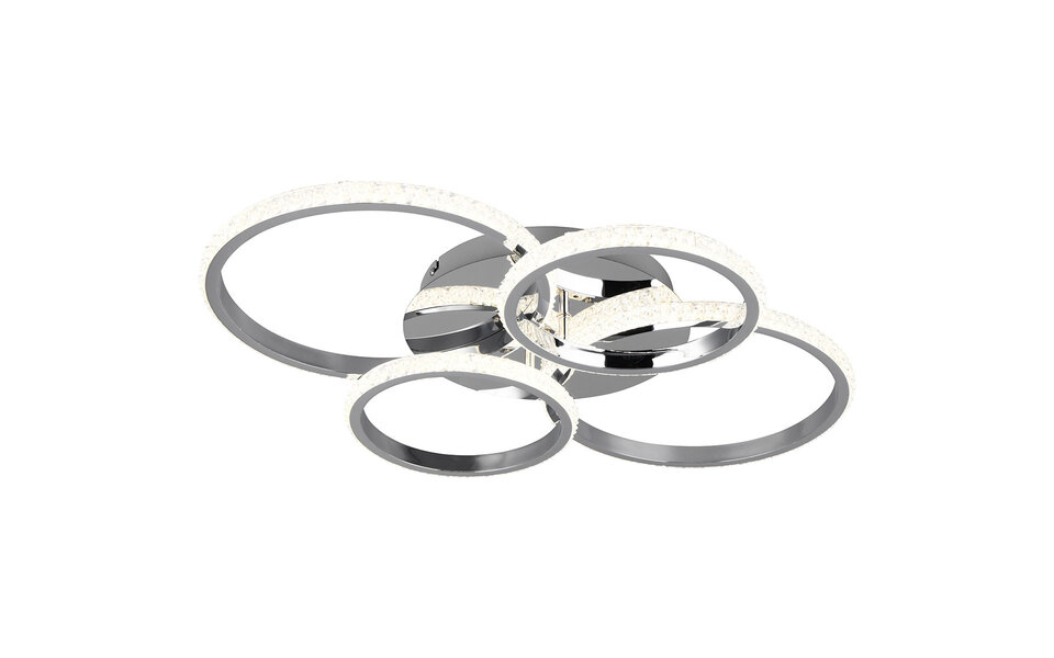 HLW LED LED Ceiling Lamp - Ceiling Lighting - Trion Serai - 27W - Natural White 4000K - Dimmable - Round - Chrome - Metal