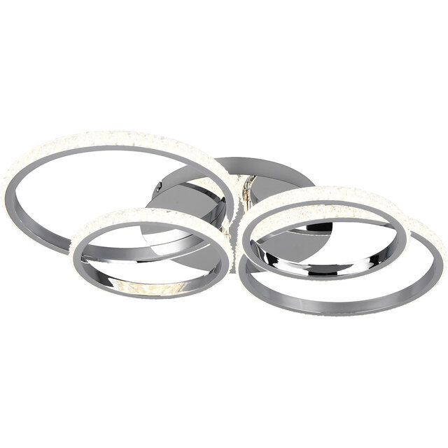 HLW LED LED Plafondlamp - Plafondverlichting - Trion Serai - 27W - Natuurlijk Wit 4000K - Dimbaar - Rond - Chroom - Metaal