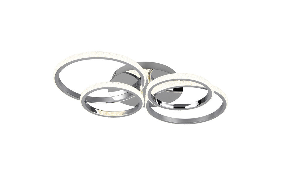 HLW LED LED Plafondlamp - Plafondverlichting - Trion Serai - 27W - Natuurlijk Wit 4000K - Dimbaar - Rond - Chroom - Metaal