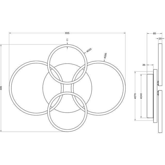 HLW LED LED Plafondlamp - Plafondverlichting - Trion Serai - 27W - Natuurlijk Wit 4000K - Dimbaar - Rond - Chroom - Metaal