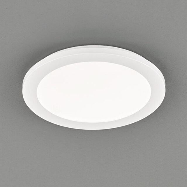 HLW LED LED Ceiling Light - Bathroom Light - Trion Camy - Surface Mounted Round 13W - Splashproof IP44 - Dimmable - Warm White 3000K - Matte White