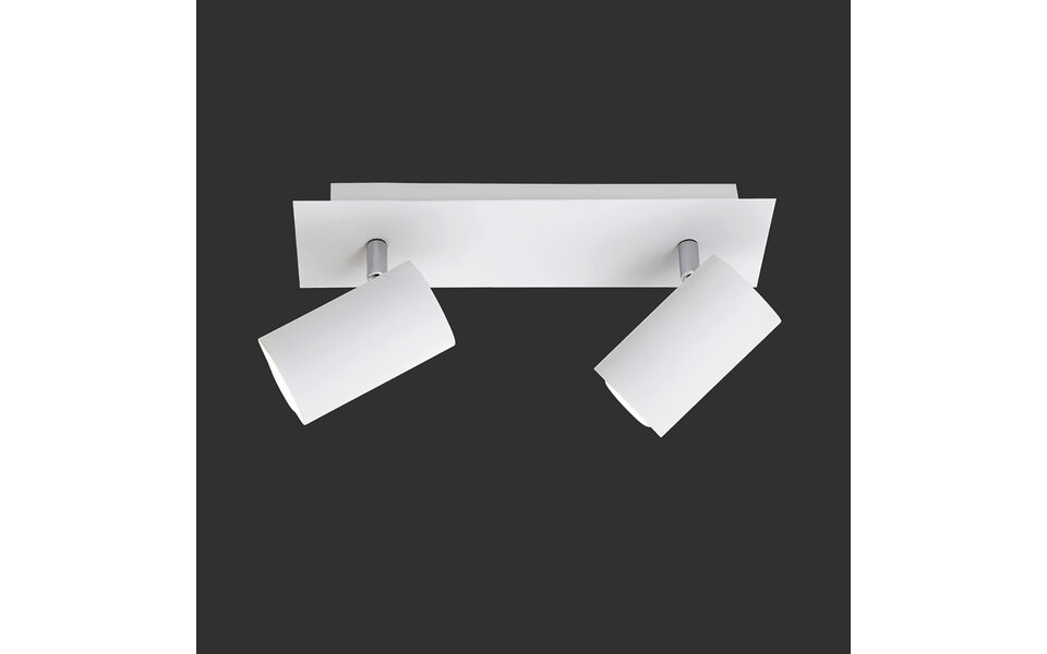 HLW LED LED Plafondspot - Trion Mary - GU10 Fitting - 2-lichts - Rechthoek - Mat Wit - Aluminium