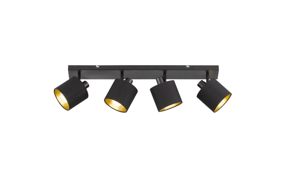 HLW LED LED Plafondspot - Plafondverlichting - Trion Torry - E14 Fitting - 4-lichts - Rechthoek - Mat Zwart - Aluminium