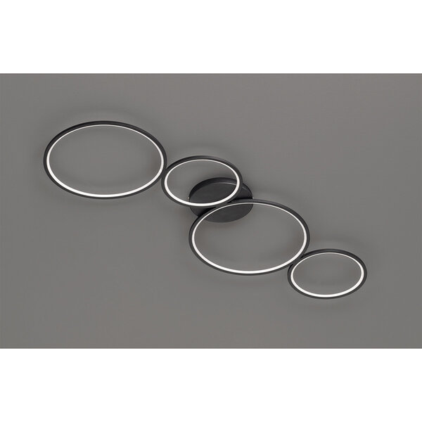 HLW LED LED Plafondlamp - Trion Rondy - 37W - Warm Wit 3000K - Dimbaar - Rond - Mat Zwart - Aluminium HLW LED LED Plafondlamp - Trion Rondy - 37W - Warm Wit 3000K - Dimbaar - Rond - Mat Zwart - Aluminium