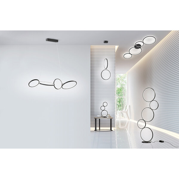 HLW LED LED Plafondlamp - Trion Rondy - 37W - Warm Wit 3000K - Dimbaar - Rond - Mat Zwart - Aluminium HLW LED LED Plafondlamp - Trion Rondy - 37W - Warm Wit 3000K - Dimbaar - Rond - Mat Zwart - Aluminium