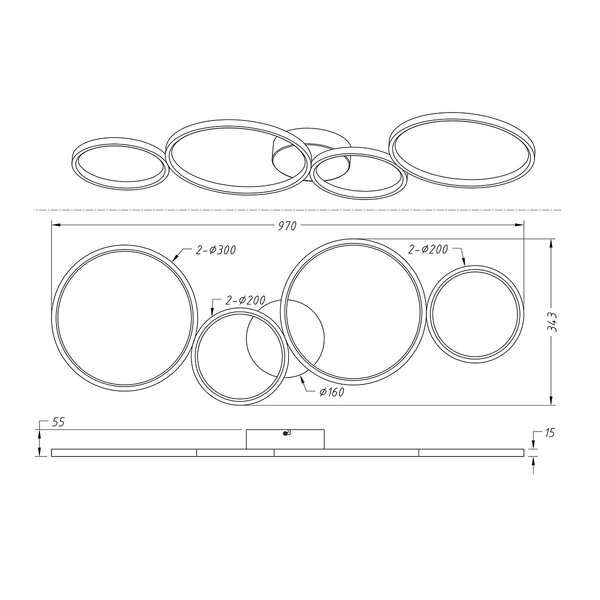 HLW LED LED Plafondlamp - Trion Rondy - 37W - Warm Wit 3000K - Dimbaar - Rond - Mat Zwart - Aluminium HLW LED LED Plafondlamp - Trion Rondy - 37W - Warm Wit 3000K - Dimbaar - Rond - Mat Zwart - Aluminium