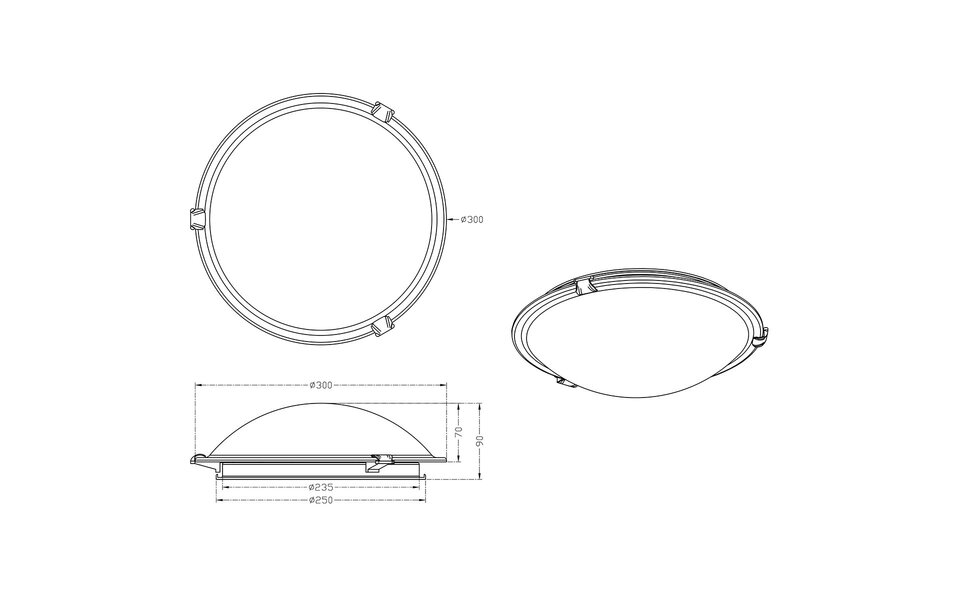 HLW LED LED Ceiling Light - Ceiling Lighting - Trion Adirona - E27 Fitting - Round - Matte Nickel - Aluminum