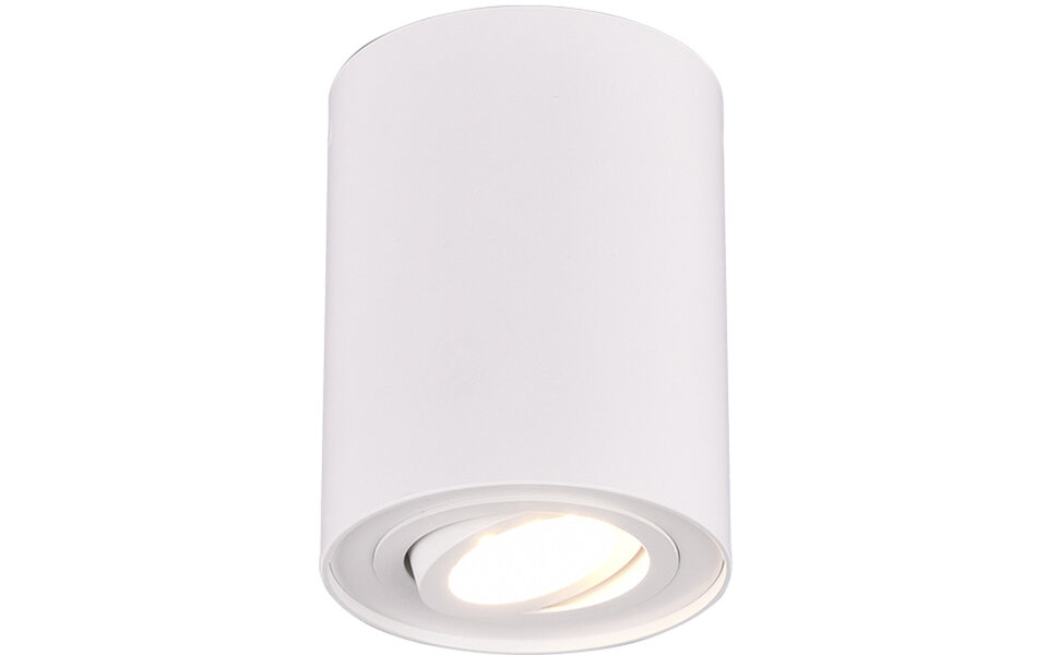 HLW LED LED Plafondlamp - Plafondverlichting - Trion Cosmin - GU10 Fitting - 1-lichts - Rond - Mat Wit - Aluminium