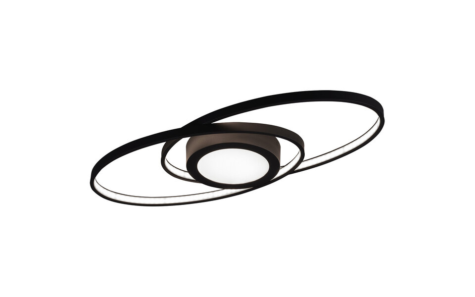 HLW LED LED Ceiling Light - Trion Galon - 27W - Warm White 3000K - Dimmable - Round - Matte Anthracite - Aluminum