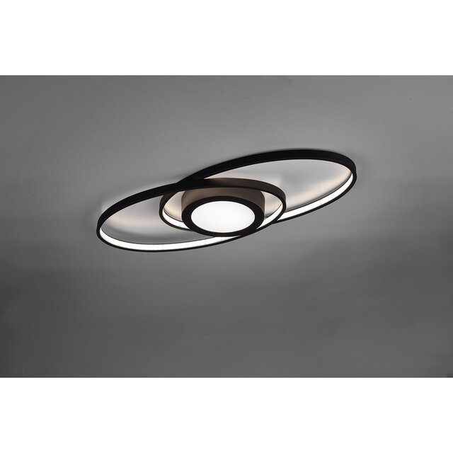 HLW LED LED Ceiling Light - Trion Galon - 27W - Warm White 3000K - Dimmable - Round - Matte Anthracite - Aluminum