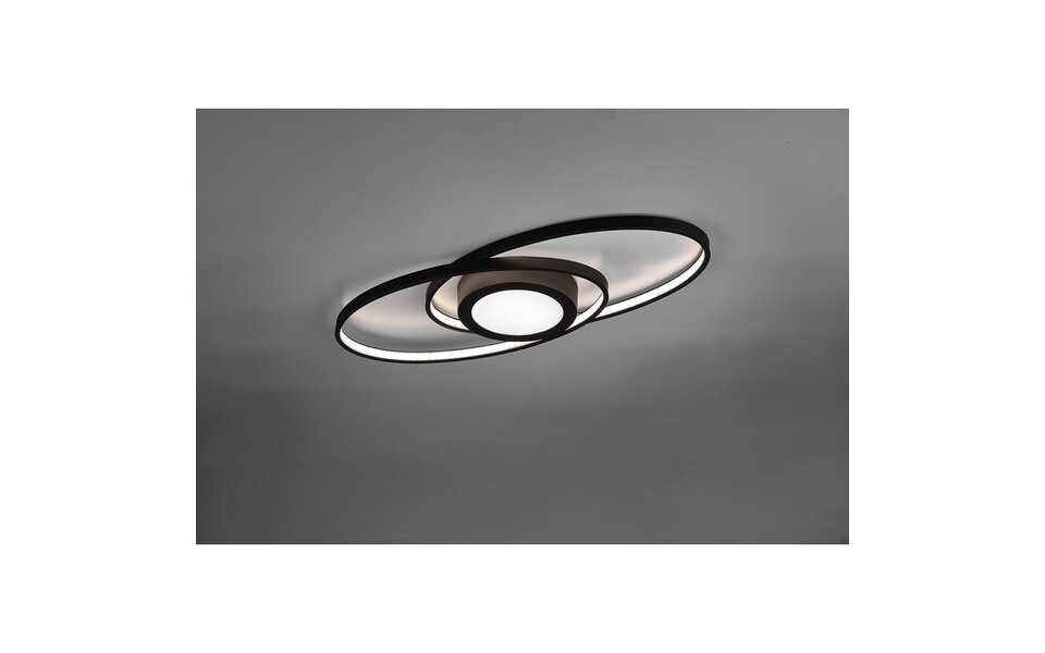 HLW LED LED Ceiling Light - Trion Galon - 27W - Warm White 3000K - Dimmable - Round - Matte Anthracite - Aluminum