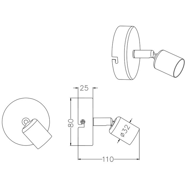 HLW LED LED Wandspot - Trion Pamo - GU10 Fitting - 1-lichts - Rond - Mat Titaan - Aluminium HLW LED LED Wandspot - Trion Pamo - GU10 Fitting - 1-lichts - Rond - Mat Titaan - Aluminium