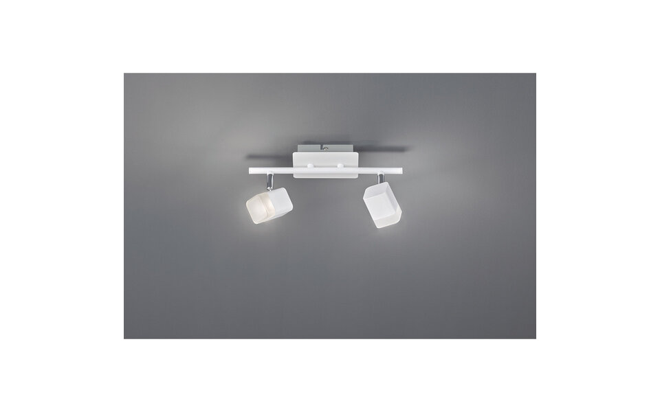 HLW LED LED Ceiling Spotlight - Trion Ribon - 8W - Warm White 3000K - 2-light - Rectangular - Matte White - Aluminum HLW LED LED Ceiling Spotlight - Trion Ribon - 8W - Warm White 3000K - 2-light - Rectangular - Matte White - Aluminum