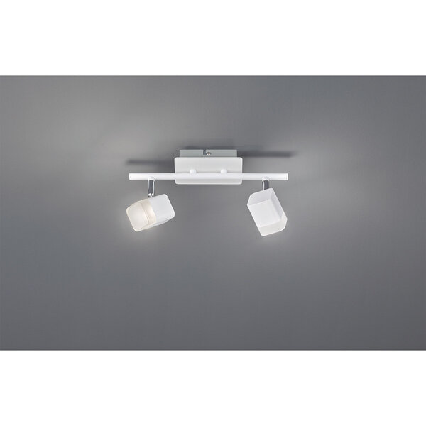 HLW LED LED Plafondspot - Trion Ribon - 8W - Warm Wit 3000K - 2-lichts - Rechthoek - Mat Wit - Aluminium HLW LED LED Plafondspot - Trion Ribon - 8W - Warm Wit 3000K - 2-lichts - Rechthoek - Mat Wit - Aluminium