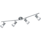HLW LED LED Plafondspot - Trion Vosta - E14 Fitting - 16W - Warm Wit 3000K - 4-lichts - Rechthoek - Mat Nikkel - Aluminium