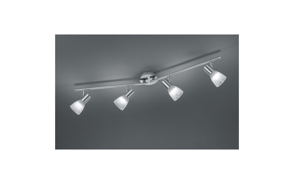 HLW LED LED Plafondspot - Trion Vosta - E14 Fitting - 16W - Warm Wit 3000K - 4-lichts - Rechthoek - Mat Nikkel - Aluminium