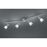 vierkante mat nikkel plafondspot met vier E14 fittingen en warm wit licht 3000K 16W 1280 lumen