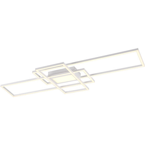 LED Plafondlamp - Plafondverlichting - Trion Urano - 60W - Aanpasbare Kleur - Afstandsbediening - Dimbaar - Rechthoek - Mat Wit - Aluminium LED Plafondlamp - Plafondverlichting - Trion Urano - 60W - Aanpasbare Kleur - Afstandsbediening - Dimbaar - Rechthoek - Mat Wit - Aluminium