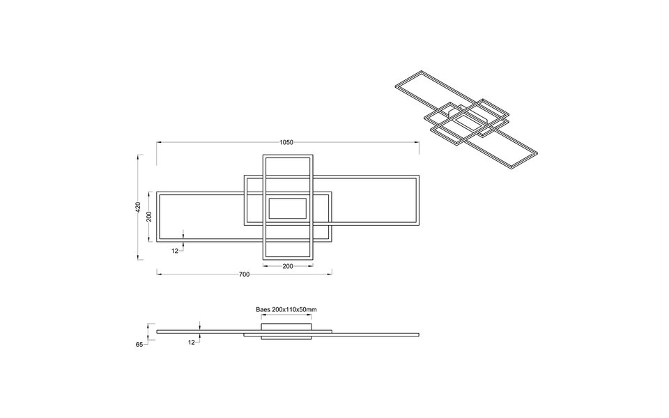 HLW LED LED Ceiling Lamp - Ceiling Lighting - Trion Urano - 60W - Adjustable Color - Remote Control - Dimmable - Rectangle - Matte Anthracite - Aluminum