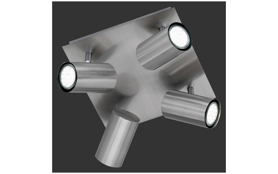 HLW LED LED Ceiling Spotlight - Trion Mary - GU10 Fitting - 4-light - Square - Matte Nickel - Aluminum