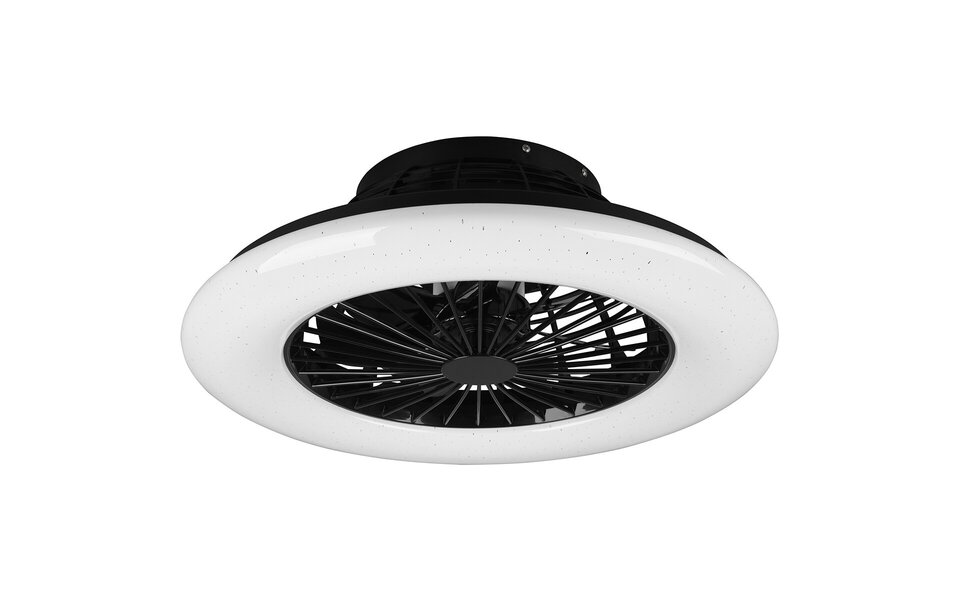 HLW LED LED Ceiling Light with Fan - Ceiling Fan - Trion Romina - 30W - Adjustable Color - Remote Control - Dimmable - Round - Matte Black - Plastic HLW LED LED Ceiling Light with Fan - Ceiling Fan - Trion Romina - 30W - Adjustable Color - Remote Control - Dimmable - Round - Matte Black - Plastic