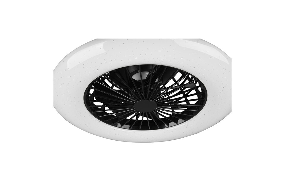 HLW LED LED Plafondlamp met Ventilator - Plafondventilator - Trion Romina - 30W - Aanpasbare Kleur - Afstandsbediening - Dimbaar - Rond - Mat Zwart - Kunststof