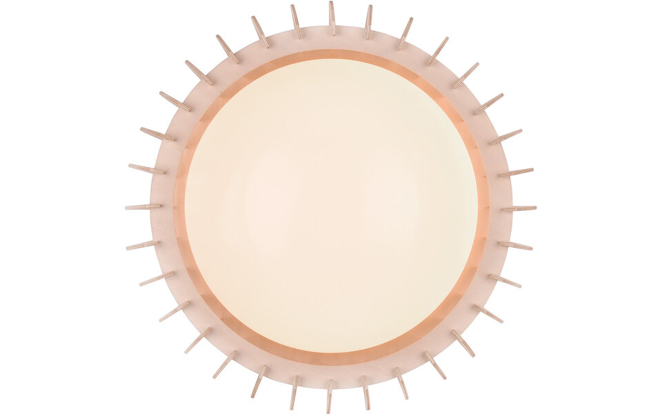 HLW LED LED Ceiling Lamp - Ceiling Lighting - Trion Manto - 16.5W - Warm White 3000K - Dimmable - Round - Wood Color - Plastic