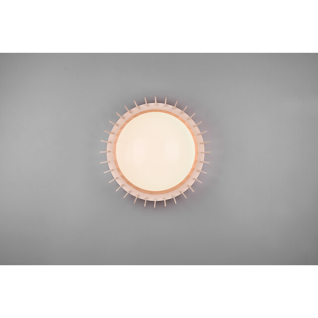 HLW LED LED Plafondlamp - Plafondverlichting - Trion Manto - 16.5W - Warm Wit 3000K - Dimbaar - Rond - Houtkleur - Kunststof