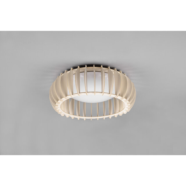 HLW LED LED Plafondlamp - Plafondverlichting - Trion Manto - 16.5W - Warm Wit 3000K - Dimbaar - Rond - Houtkleur - Kunststof