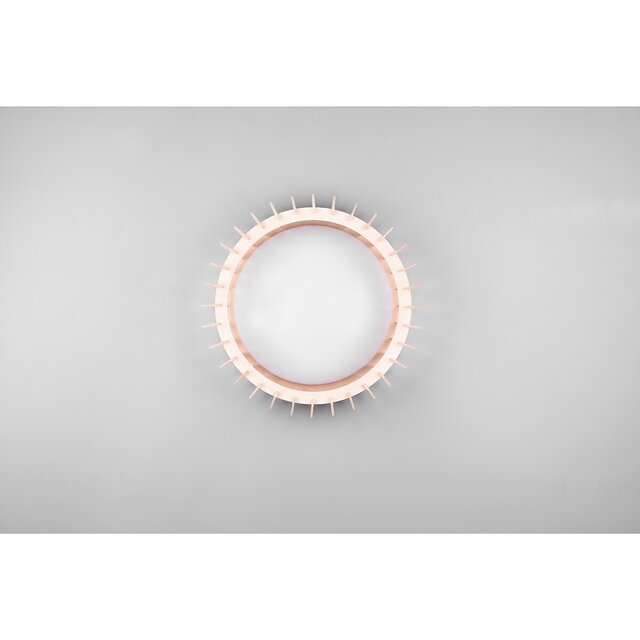 HLW LED LED Plafondlamp - Plafondverlichting - Trion Manto - 16.5W - Warm Wit 3000K - Dimbaar - Rond - Houtkleur - Kunststof