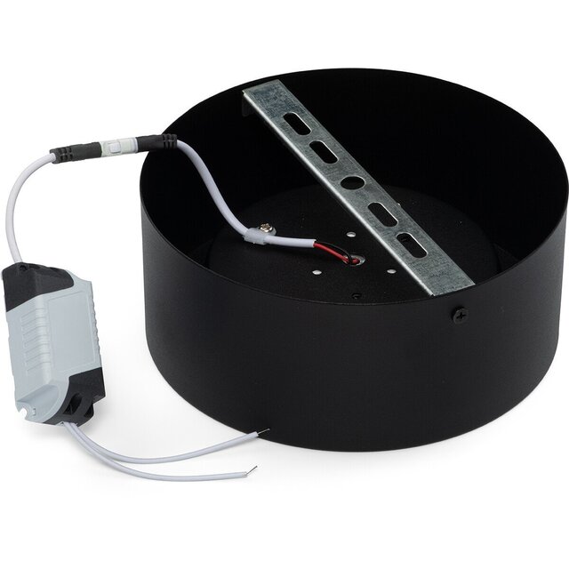 HLW LED LED Downlight - Opbouw Rond Hoog 15W - Natuurlijk Wit 4200K - Mat Zwart Aluminium - Ø180mm