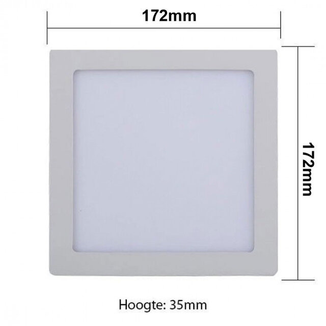 HLW LED LED Downlight Pro - Aigi - Surface Mounted Square 12W - Bright/Cool White 6000K - Matte White - 172mm HLW LED LED Downlight Pro - Aigi - Surface Mounted Square 12W - Bright/Cool White 6000K - Matte White - 172mm