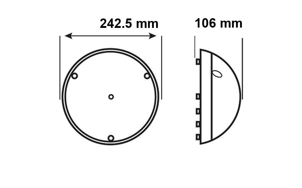 HLW LED LED Ceiling Light with Motion Sensor - Surface Mounted Round 12W - Waterproof IP54 - Bright/Cool White 6400K - 360° - Matte White Plastic