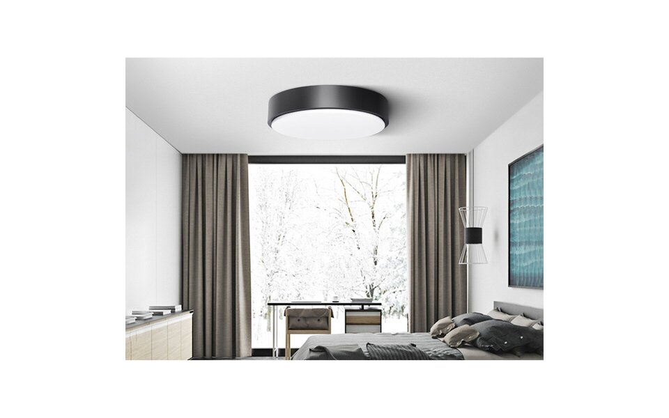 HLW LED LED Plafondlamp - Aigi Santi - Opbouw Rond 12W - Warm Wit 3000K - Mat Wit Aluminium