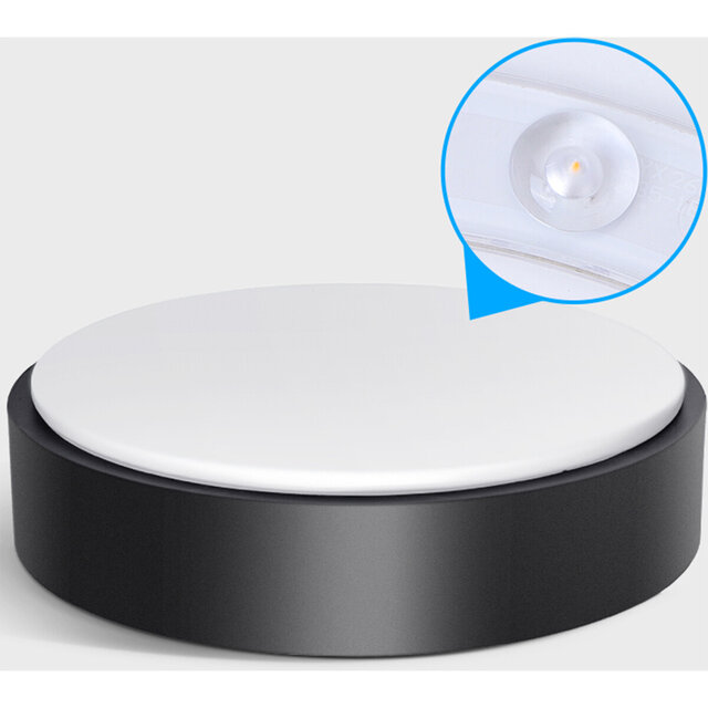 HLW LED LED Ceiling Light - Aigi Santi - Surface Mounted Round 12W - Bright/Cool White 6500K - Matte White Aluminum