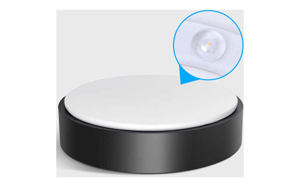 HLW LED LED Ceiling Light - Aigi Santi - Surface Mounted Round 12W - Bright/Cool White 6500K - Matte White Aluminum