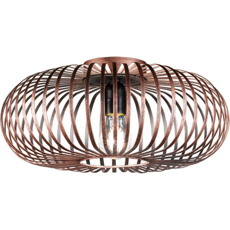 LED Plafondlamp - Plafondverlichting - Trion Johy - E27 Fitting - Rond - Industrieel - Mat Koper - Aluminium - 40cm LED Plafondlamp - Plafondverlichting - Trion Johy - E27 Fitting - Rond - Industrieel - Mat Koper - Aluminium - 40cm