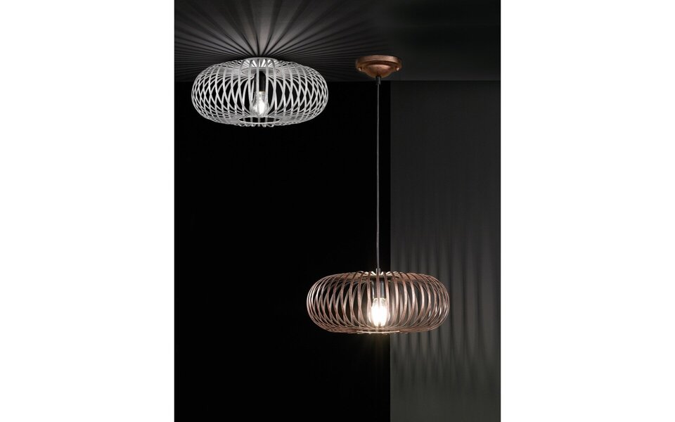 HLW LED LED Ceiling Light - Ceiling Lighting - Trion Johy - E27 Fitting - Round - Industrial - Matte Copper - Aluminum - 40cm HLW LED LED Ceiling Light - Ceiling Lighting - Trion Johy - E27 Fitting - Round - Industrial - Matte Copper - Aluminum - 40cm