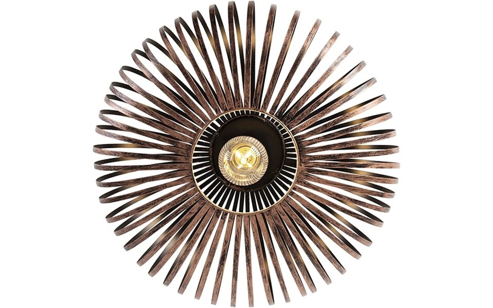 HLW LED LED Plafondlamp - Plafondverlichting - Trion Johy - E27 Fitting - Rond - Industrieel - Mat Koper - Aluminium - 40cm