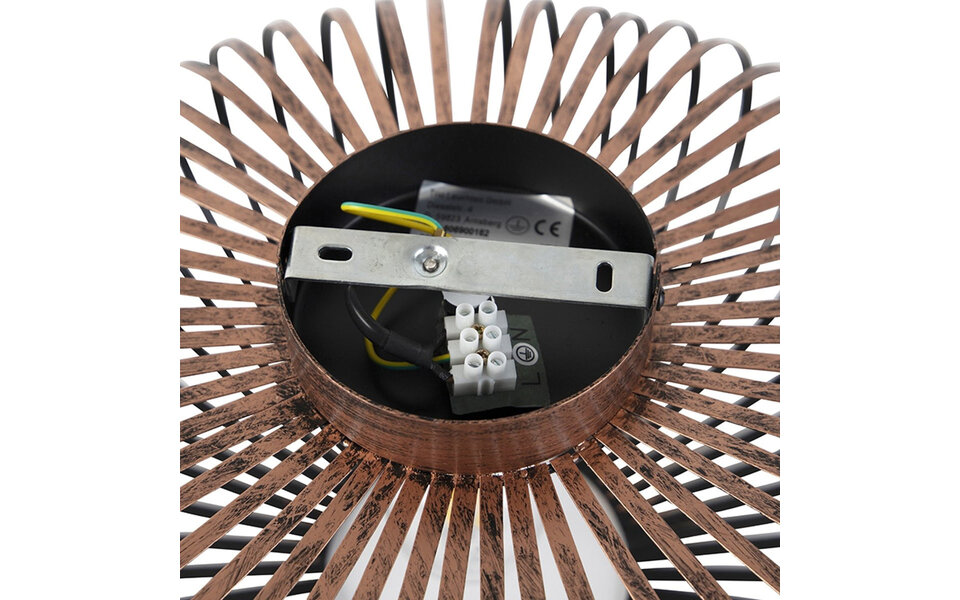 HLW LED LED Ceiling Light - Ceiling Lighting - Trion Johy - E27 Fitting - Round - Industrial - Matte Copper - Aluminum - 40cm HLW LED LED Ceiling Light - Ceiling Lighting - Trion Johy - E27 Fitting - Round - Industrial - Matte Copper - Aluminum - 40cm