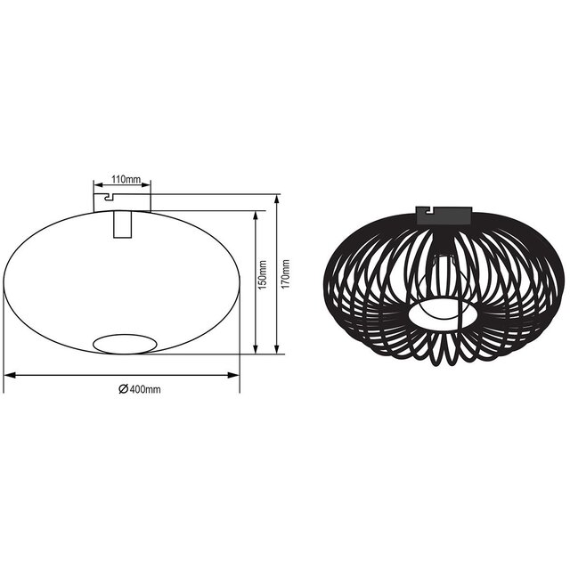 HLW LED LED Plafondlamp - Plafondverlichting - Trion Johy - E27 Fitting - Rond - Industrieel - Mat Koper - Aluminium - 40cm