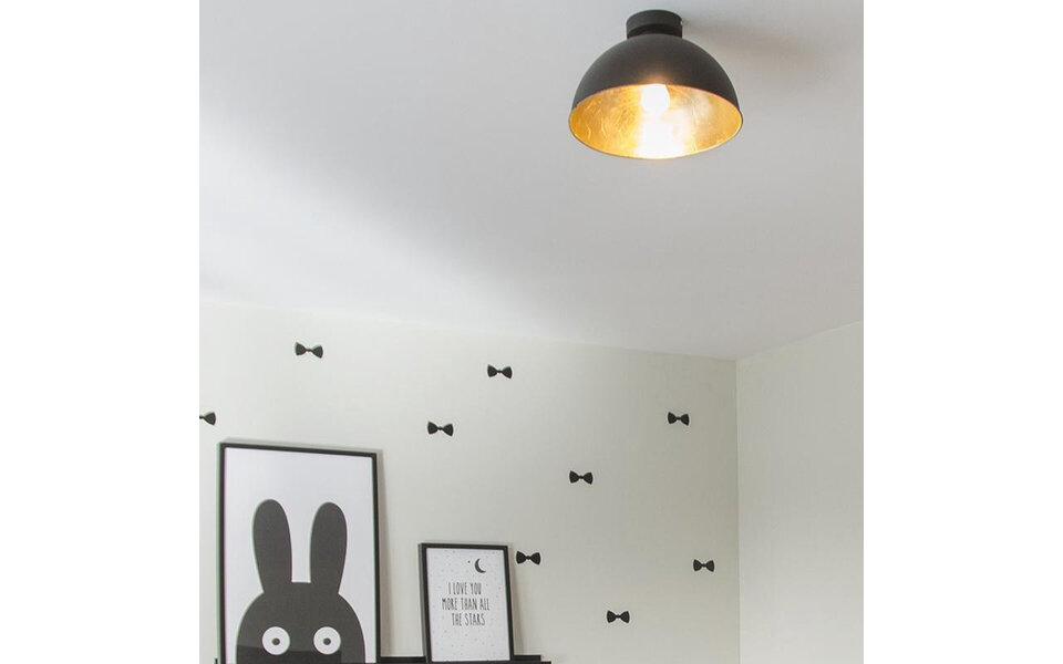 HLW LED LED Plafondlamp - Plafondverlichting - Trion Jin - E27 Fitting - Rond - Mat Zwart - Aluminium HLW LED LED Plafondlamp - Plafondverlichting - Trion Jin - E27 Fitting - Rond - Mat Zwart - Aluminium