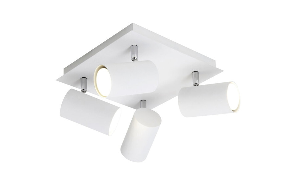 HLW LED LED Plafondspot - Trion Mary - GU10 Fitting - 4-lichts - Vierkant - Mat Wit - Aluminium